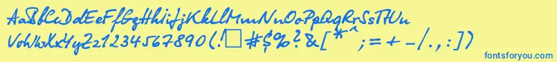 Olga ffy Font – Blue Fonts on Yellow Background