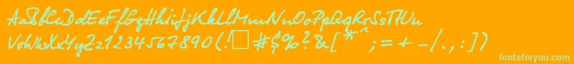 Olga ffy Font – Green Fonts on Orange Background