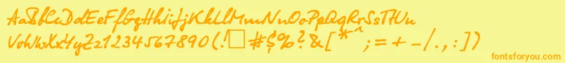 Olga ffy Font – Orange Fonts on Yellow Background