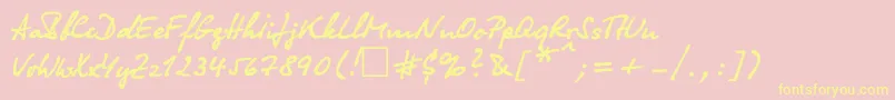 Olga ffy Font – Yellow Fonts on Pink Background