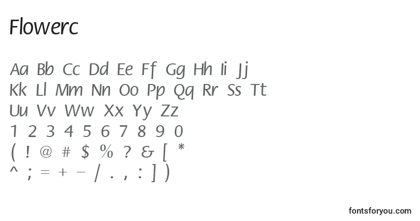 Flowerc-fontti – aakkoset, numerot, erikoismerkit