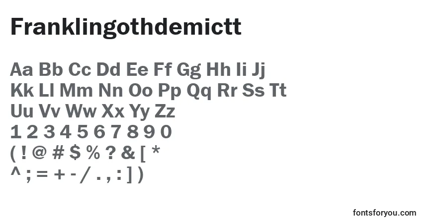 Schriftart Franklingothdemictt – Alphabet, Zahlen, spezielle Symbole