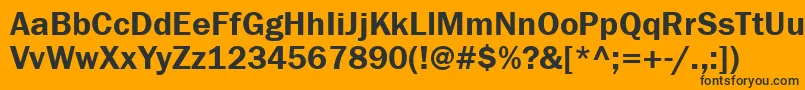 Шрифт Franklingothdemictt – чёрные шрифты на оранжевом фоне