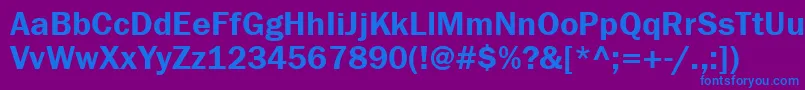 フォントFranklingothdemictt – 紫色の背景に青い文字