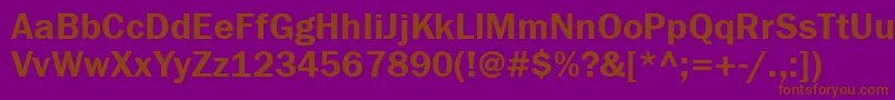 Franklingothdemictt-fontti – ruskeat fontit violetilla taustalla