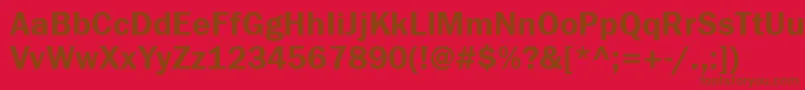 Franklingothdemictt-fontti – ruskeat fontit punaisella taustalla