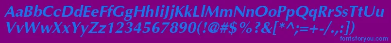 AgoptimacyrBoldoblique Font – Blue Fonts on Purple Background