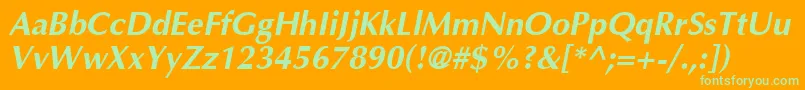 AgoptimacyrBoldoblique Font – Green Fonts on Orange Background