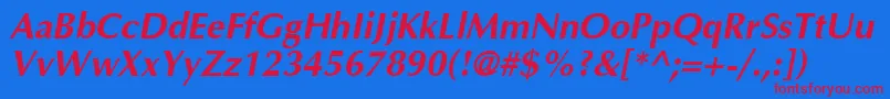 AgoptimacyrBoldoblique Font – Red Fonts on Blue Background