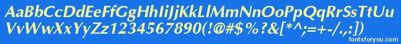 AgoptimacyrBoldoblique Font – Yellow Fonts on Blue Background