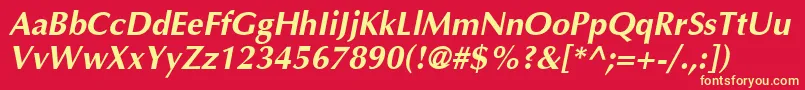 AgoptimacyrBoldoblique Font – Yellow Fonts on Red Background