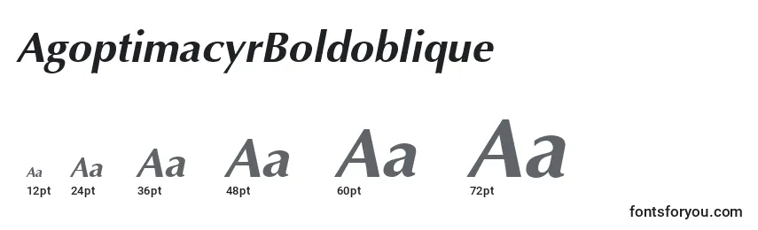 Размеры шрифта AgoptimacyrBoldoblique