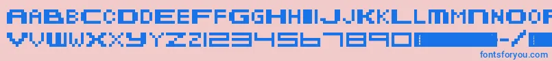 Czcionka MetroidFusion – niebieskie czcionki na różowym tle