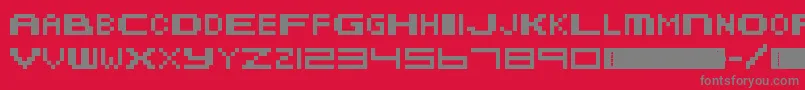 Fonte MetroidFusion – fontes cinzas em um fundo vermelho
