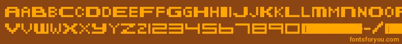 MetroidFusion Font – Orange Fonts on Brown Background