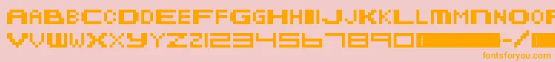 Police MetroidFusion – polices orange sur fond rose