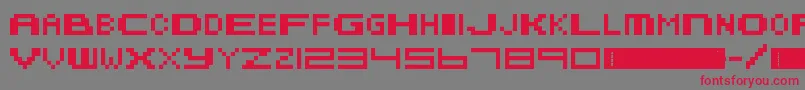 フォントMetroidFusion – 赤い文字の灰色の背景