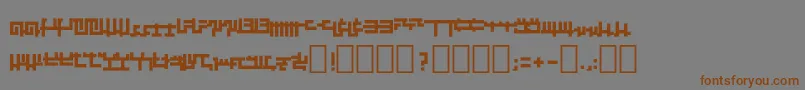 フォントMobilekruptos – 茶色の文字が灰色の背景にあります。