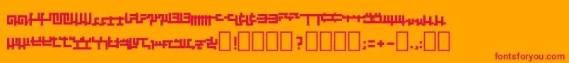 フォントMobilekruptos – オレンジの背景に赤い文字