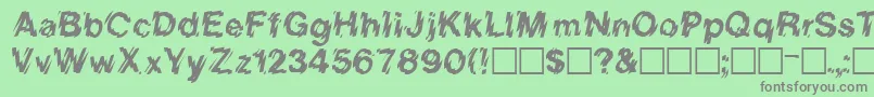 フォントLorenzoRegular – 緑の背景に灰色の文字