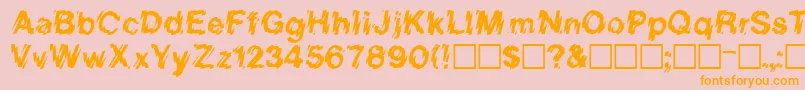 LorenzoRegular-Schriftart – Orangefarbene Schriften auf rosa Hintergrund