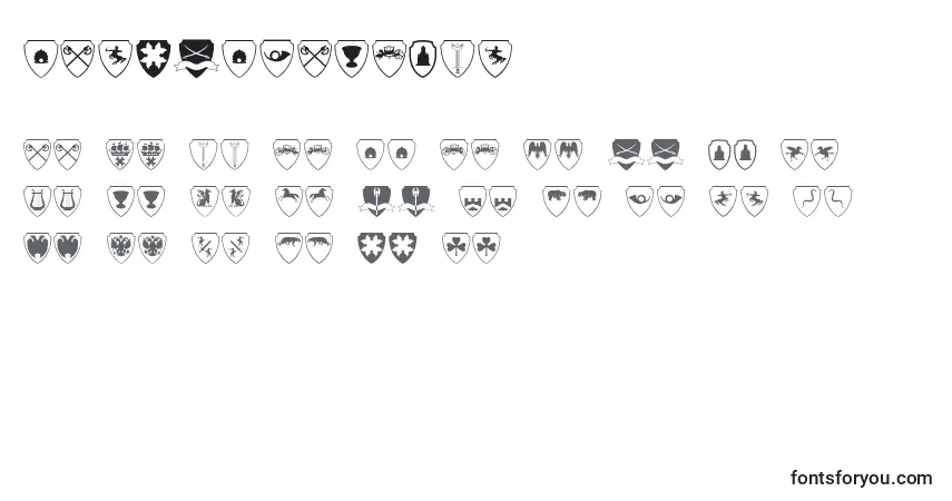 Czcionka Easyheraldics – alfabet, cyfry, specjalne znaki