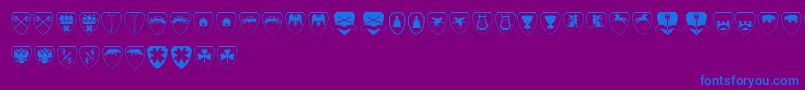 Fonte Easyheraldics – fontes azuis em um fundo violeta