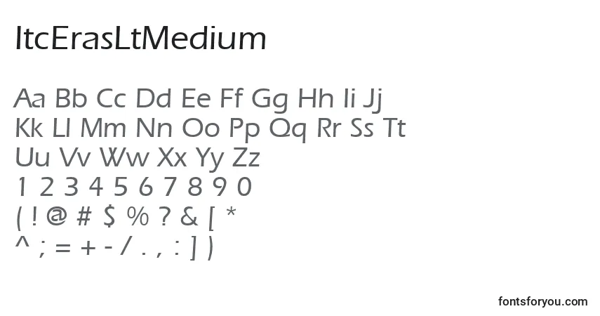 ItcErasLtMedium-fontti – aakkoset, numerot, erikoismerkit