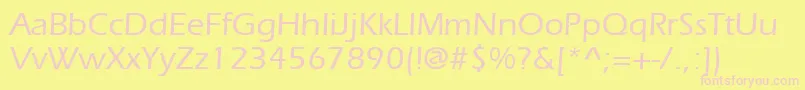 ItcErasLtMedium-fontti – vaaleanpunaiset fontit keltaisella taustalla