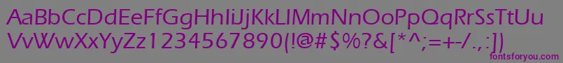 ItcErasLtMedium Font – Purple Fonts on Gray Background