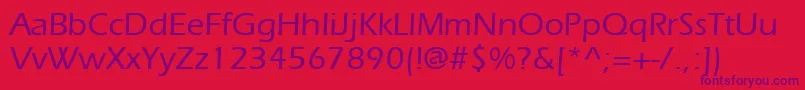 ItcErasLtMedium Font – Purple Fonts on Red Background