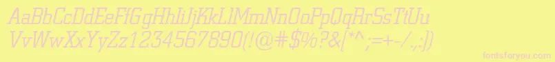 ColiseumlightcItalic Font – Pink Fonts on Yellow Background