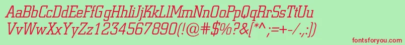 ColiseumlightcItalic Font – Red Fonts on Green Background