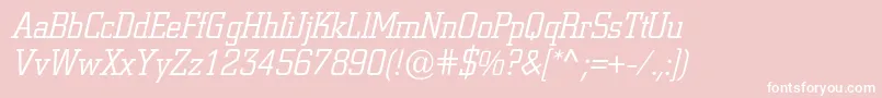 フォントColiseumlightcItalic – ピンクの背景に白い文字