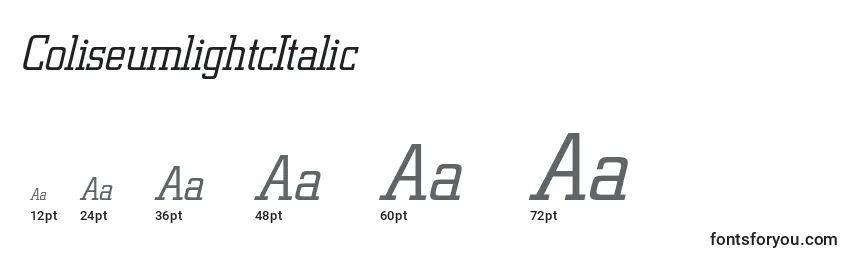 ColiseumlightcItalic Font Sizes