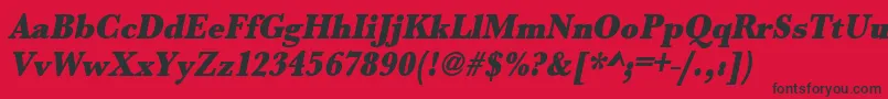 UrwbaskertultbolextnarOblique Font – Black Fonts on Red Background