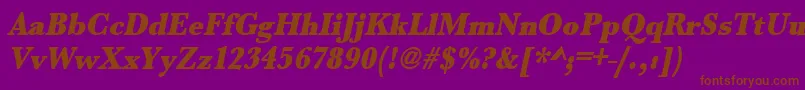 UrwbaskertultbolextnarOblique Font – Brown Fonts on Purple Background