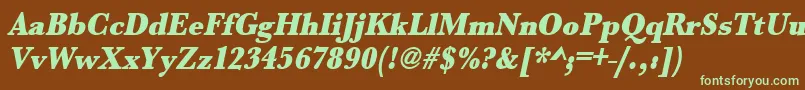 UrwbaskertultbolextnarOblique Font – Green Fonts on Brown Background