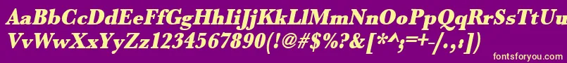 UrwbaskertultbolextnarOblique Font – Yellow Fonts on Purple Background