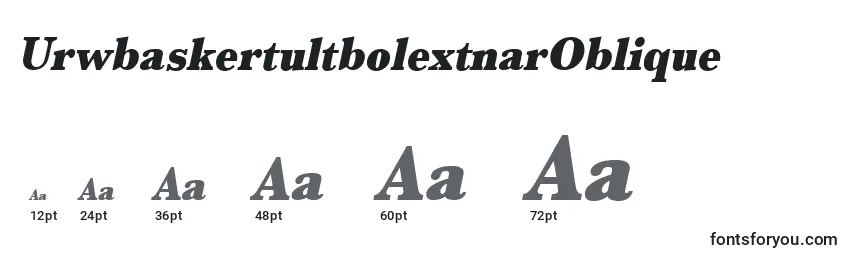 Размеры шрифта UrwbaskertultbolextnarOblique
