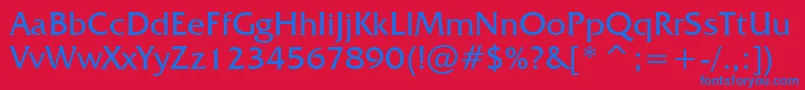 FrizQuadrataBt Font – Blue Fonts on Red Background
