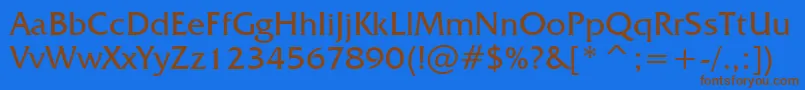 FrizQuadrataBt Font – Brown Fonts on Blue Background