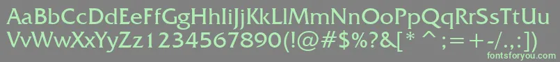 Шрифт FrizQuadrataBt – зелёные шрифты на сером фоне