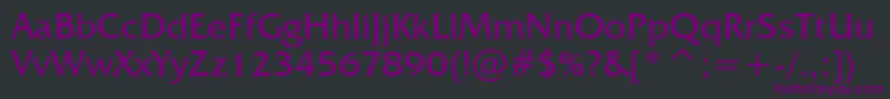 Czcionka FrizQuadrataBt – fioletowe czcionki na czarnym tle