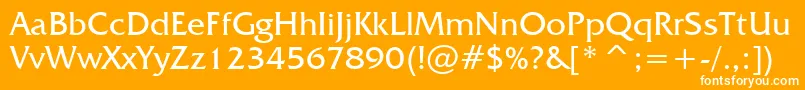 FrizQuadrataBt Font – White Fonts on Orange Background