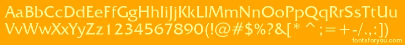 フォントFrizQuadrataBt – オレンジの背景に黄色の文字