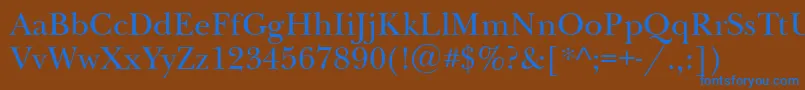 Newbaskervilleatt Font – Blue Fonts on Brown Background