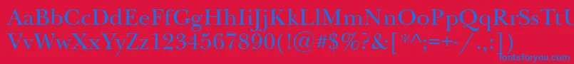 Newbaskervilleatt Font – Blue Fonts on Red Background