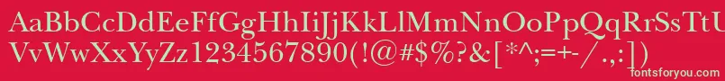 Newbaskervilleatt Font – Green Fonts on Red Background