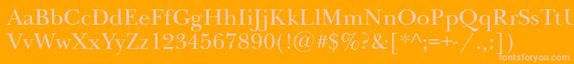 Newbaskervilleatt Font – Pink Fonts on Orange Background